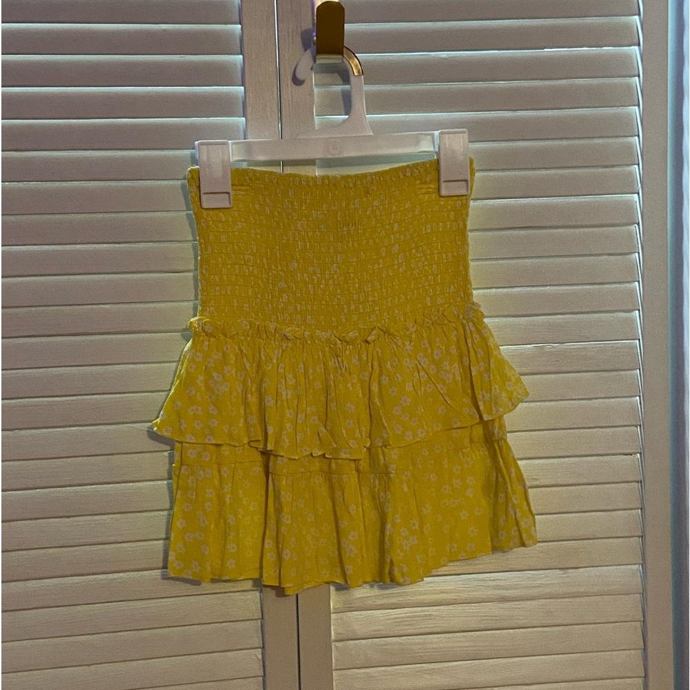 Skylar + Madison Yellow Floral Skirt